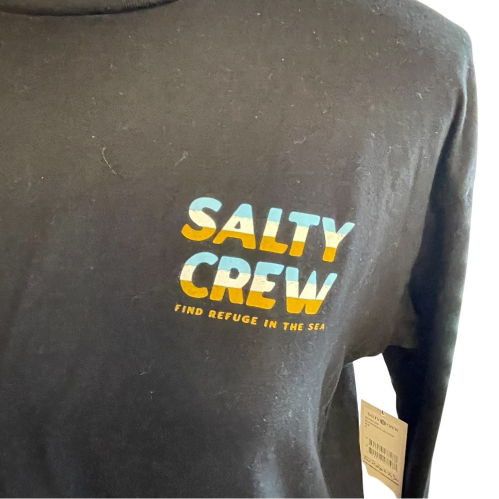 Salty Crew Black and Yellow Logo cropped Long Sleeve - Picture 3 of 4